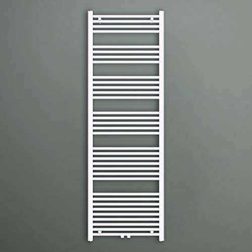 Mai & Mai Radiateur à Eau Chaude Mural Chauffage Central 180x60cm Sèche-Serviettes Blanc en Acier Inoxydable