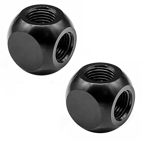 Image of Dracaena.io 2 Pack G1 /4 inch Thread, 3-Way Ball Fitting Extender or Connector for the Computer Water Cooling System, Durable Brass /Copper Material, Black