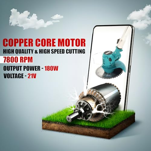 Image of OMADA Cordless Electric Grass Cutter Edge Cutter 21V 260mm Cutting Width 2-in-1 Mower & Trimmer |Adjustable Height | 3 Blade Types | Lightweight & Portable | Lawns & Gardens TOP Customer Service