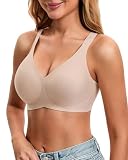 Zolaia Wireless Bras for Women No Underwire Push Up Bra Support and Lift Comfort Jelly Full Coverage Plus Size Tshirt Wirefree Bra Nude