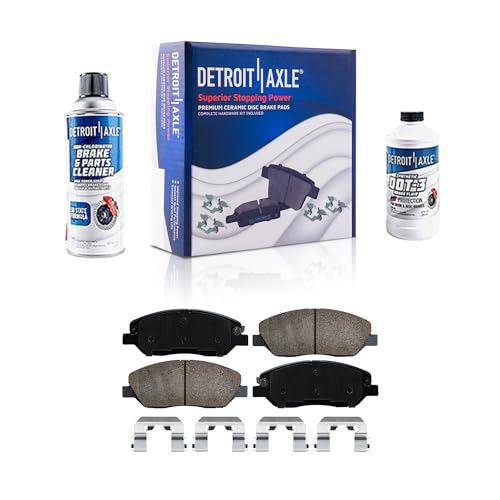 Image of Detroit Axle - Front Brake Kit for Hyundai Entourage Kia Sedona | Drilled and Slotted Brake Rotors Ceramic Brake Pads Replacement 11.73 inchinch Front Rotors