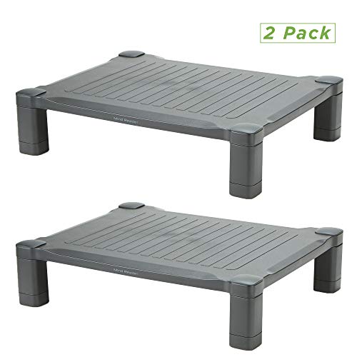 Mind Reader 2PLMONST-BLK Guide' Adjustable Plastic, Monitor Riser, Comfortable Laptop Stand, Black