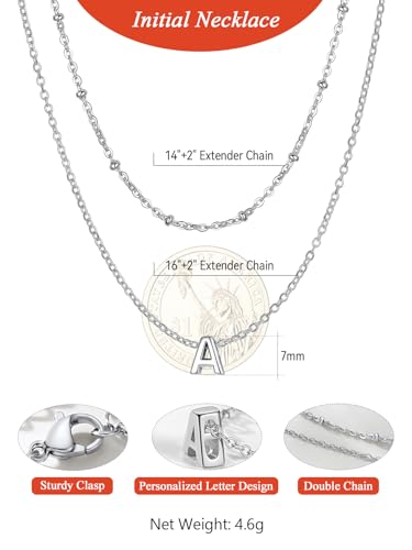 FaithHeart Layered Initial Necklaces for Women - Dainty Non Tarnish Gold/Silver Letter A-Z Necklace Stack Womens Small Initial Necklace Adjustable 16"- 18" Birthday Personalized jewelry Gifts4