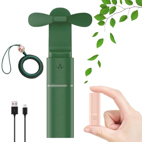 Easy Breezy - Ventilador portátil y banco de energía, mini ventilador de mano con cargador de batería externa, ventilador personal de dos velocidades recargable por USB, para viajes, camping, trabajo