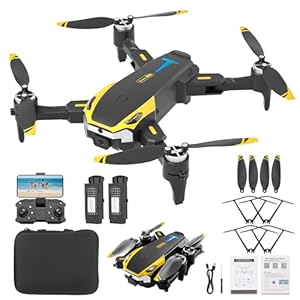 Hiwoor Drohne mit 4K-HD-Kamera für Anfänger und Kinder, faltbare RC-Quadcopter-Drohne mit Gesten-Selfie, Höhenhaltung, One-Touch-Start, 360°-Flip, 2 Akkus