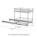 Household Essentials Glidez Multipurpose Chrome-Plated Steel Pull-Out/Slide-Out Storage Organizer for Under Cabinet Use - 2-Tier Design - Fits Standard Size Cabinet or Shelf, Chrome