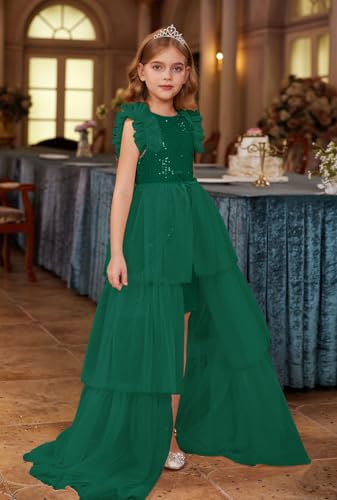 Image of GRACE KARIN Girls Dresses Sequin Party Formal Pageant Dress Tween Girl Birthday Tulle Prom Princess Maxi Dress Size 5-14