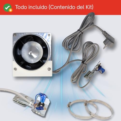 Miniatura 7 de Goldman Service Kit Evacuación De Humos Para Calderas Y Calentadores A Gas Acs Ventilador Tiro Forzado Con Deflector Y Sensor De Seguridad 19w 220v