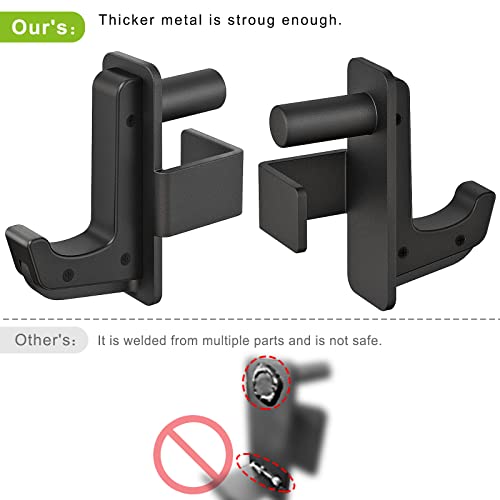 Seleware Steel J Hooks For Power Cage Squat Rack Attachment, Only For 2X2 Inch Square Tube With 1 Inch Hole Rack, Barbell J-Hook Holder For Power Rack, J Cups Set Of 2 #TOP3