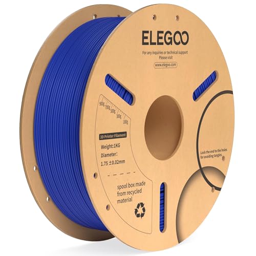Image of ELEGOO PLA Plus Filament 1.75mm Dark Blue 1KG, PLA+ Tougher and Stronger 3D Printer Filament Dimensional Accuracy + /- 0.02mm, 1kg Spool(2.2lbs) Fits for Most FDM 3D Printers