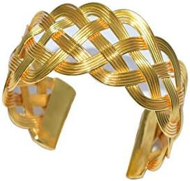Handmade Design Yellow Gold Plated Cuff Bracelet Fashion Jewellery