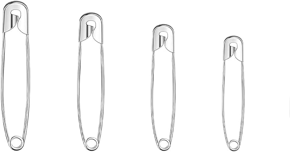 240 pcs Épingle a Nourrice,Pin de Sécurité en Métal Résistantes à La Rouille,Épingles Couture, épingles nourrice,Argent, 5 Tailles, 19mm 26mm 31mm 46mm...
