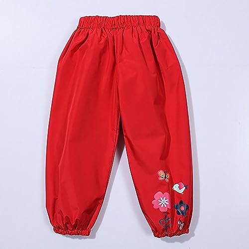 Betadog Kids Joggers with Pockets & Drawstring Warm Trousers Kids Unisex Soft Brushed Fleece Pants (Red, 3-4 Years)3
