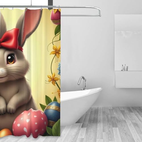 Rideau de douche lapin argenté en tissu 152x183 cm - 6