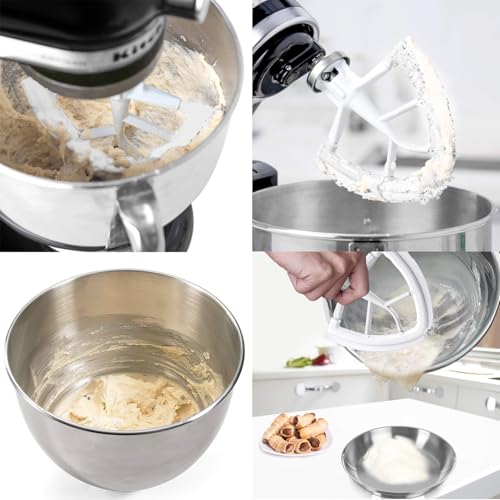 Image of Flex Edge Beater Compatible With KitchenAid 4.5 /5 Qt Tilt-Head Mixers,White