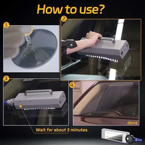 Image of UV Curing Light for Windshield Repair, High-Performance LED UV Lamp for Automotive Glass Crack & Chip Repair, Fast Curing, Durable Results, Perfect for DIY Car Repair Kits (No battery included)