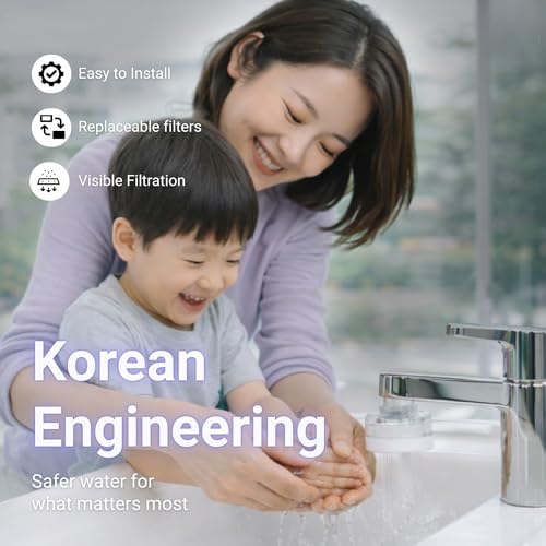 Image of NEMO Wash Basin Tap Filter | Made in South Korea | Removes Residual Chlorine, Rust, Heavy Metals and Larvae | Minimalist Korean Water Filter Designed for Daily Wash