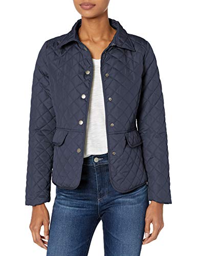 Pink Platinum Women's Diamond Quilted Everyday Jacket, Navy, Large