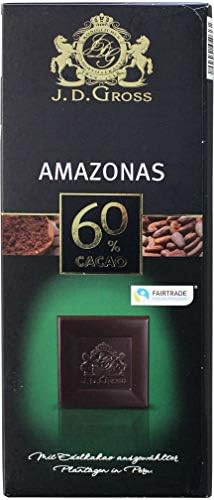 J.D. Gross 60% Fine Dark Chocolate Single Source from Peru 125g (Amazonas)