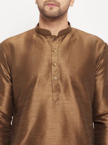 Image of VASTRAMAY Men Banarasi Silk Solid Kurta | Soft Cotton Blend Ethnic Kurta | Comfortable for Festive & Wedding Occasions