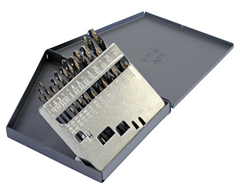 Cle-Line C18126 Style 1876 135° High Speed Steel Heavy-Duty Mechanics Length Drill Set, Black And Gold Finish, 1/16" - 1/4" Finish, 13 Pieces #TOP1