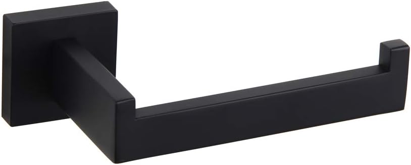 GERZWY Bathroom Toilet Paper Holder SUS 304 Stainless Steel Matte Black Tissue Paper Roll Holder Wall Mount FG1605-BK