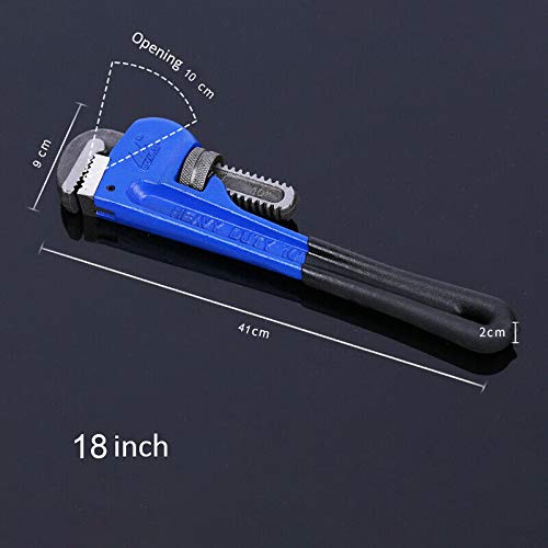 Rohrzange, 45,7 cm, Sanitärschlüssel, robust, verstellbar, Schaltaffenschlüssel, Werkzeug, metrisch, für Heimwerker-Reparaturen und Sanitärarbeiten (maximale Klemmung: 100 mm)