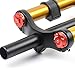 MZP MTB Bike Front Fork 26 27.5 29 Inch Double Shoulder Control Downhill Suspension DH Air Pressure Straight Tube Ultralight Bicycle Shock Absorber Rebound Adjust (Color : Gold, Size : 27.5 inch)
