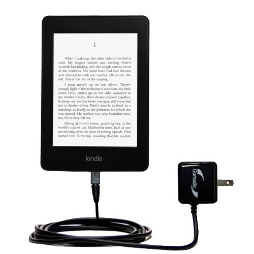 Gomadic Intelligent Compact AC Home Wall Charger Suitable for The Amazon Kindle Paperwhite - High Output Power with a Convenient, Foldable Plug Design - Uses TipExchange Technology