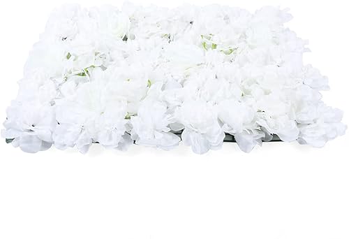 BINELUCOLU Paneles de pared de flores blancas, 9 piezas de rosas artificiales, paneles de flores para telón de fondo, decoración de bodas, fiestas,