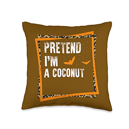 Coconut Tees by NewNow Co. Pretend I'm A Coconut Easy Lazy Halloween Costume Party Throw Pillow, 16x16, Multicolor