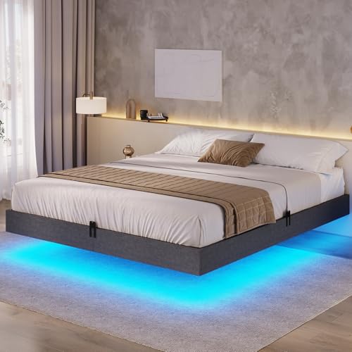 BTHFST Queen Floating Bed Frame with LED Lights
