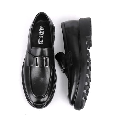 Mens Genuine Leather Dress Shoes Casual Buckle Business Dress Loafer Formal Slip On Penny Party Loafer Shoes for Men4
