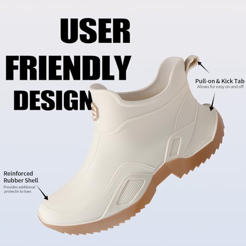 Short rain boots men waterproof deck boots for women ankle fishing boot comfortable garden work shoes lightweight chelsea boot for Boating Camping Sailing4