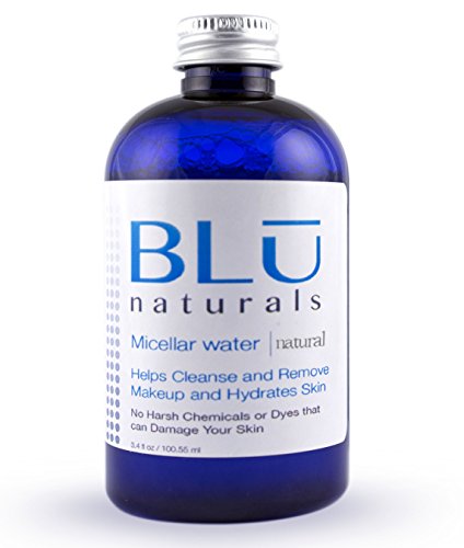 Blu Naturals Micellar Cleansing Water All-In-1 Cleanser and Makeup Remover - Natural 3.4 oz. 100 mL