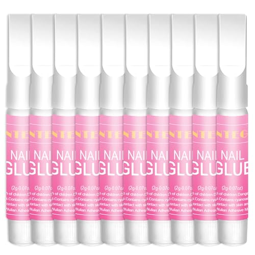 10 PCS Nail Glue for Acrylic Nails,Nail Glue for False Nail Tips,Super Strong Nail Glue for Acrylic Nails Press On Nails Nail Tips