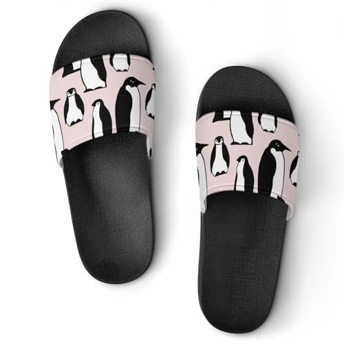 Chaussons de maison slide pingouin parfaits pour vos moments de détente après le bain