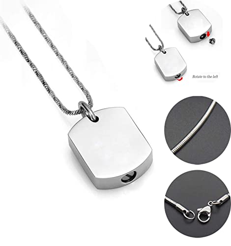 Collier urne acier inoxydable médaillon commémoratif personnalisable