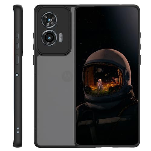 zZjoOoj Matt Hülle für Motorola Moto Edge 50 Fusion 5G,Camera Protection,Transluzente Matt Rückseite Stoßfeste Handyhülle,Matt Schwarz