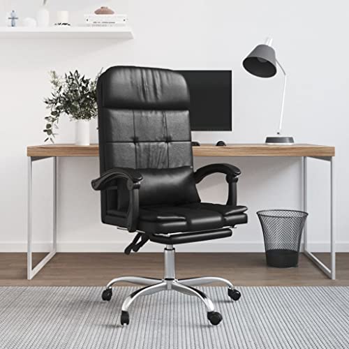 Chaise de bureau de massage en cuir noir réglable et ergonomique