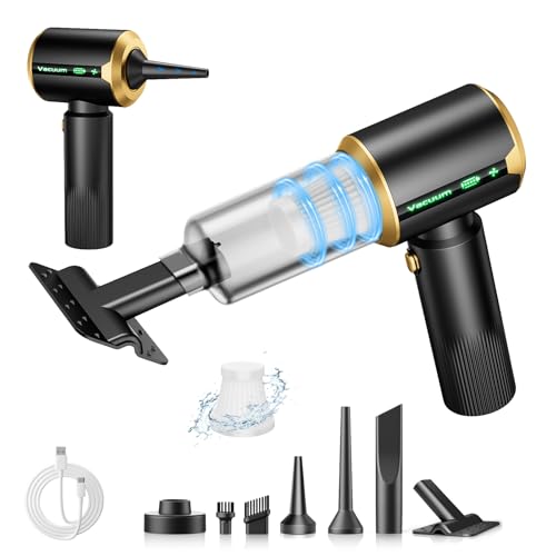 JIXINMIYUE Handheld Vacuum for Car, Cordless 3-in-1 Air Duster &