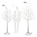 Vanthylit Prelit Birch Tree Light, White Christmas Tree for Home Party Wedding Holiday Christmas Decorations Outdoor Indoor Light Up Trees - 2 Pack 5FT 6FT (Timer)