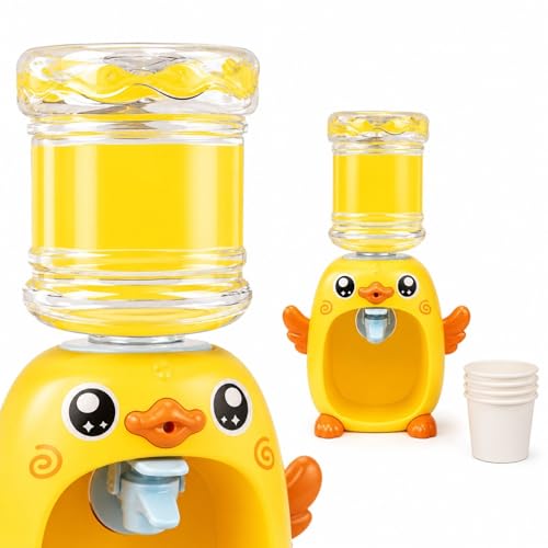 LUOZZY Mini Water Dispenser Toy for Kids - Cartoon Animal Water Machine Drinking Fountains Toys (Duck)
