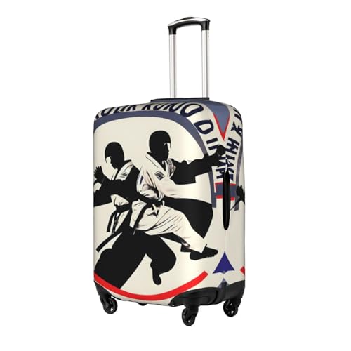 Taekwondo Design print Luggage cover, suitcase protector, elasticated protective sleeve, fits 18-32 inch suitcases2