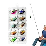 Señuelos de Pesca para lubina, Señuelos de Pesca para Agua Dulce, Equipo de Pesca Flexible, Señuelos de Pesca con Cuerpo aerodinámico y Bola de Acero Inoxidable incorporada para Agua Dulce Salada