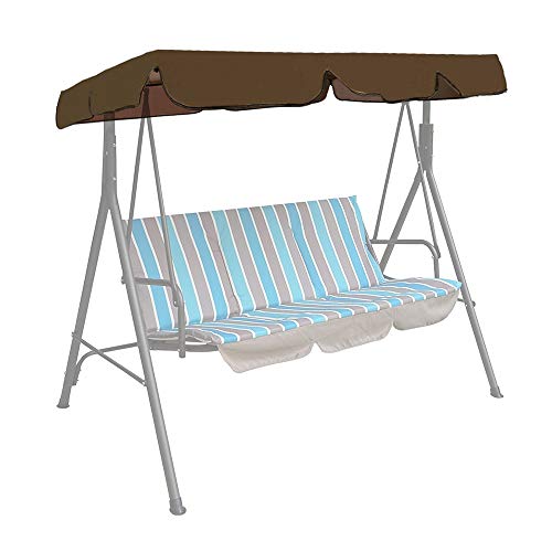 ODOMY - Lona de columpio de jardín de 3 plazas, techo de repuesto para columpio, exterior de poliéster impermeable y antirayos UV para columpio, jardín, balcón