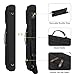 Rexmica 2x2 Pool Cue Case Holds 2 Butts and 2 Shafts, Billiard Pool Cue Stick Carrying Case Bag with Handle and Detachable Shoulder Strap, Soft Padded Pool Cue Bag with Front Accessory Pocket, Black