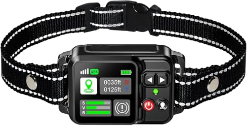 PRTRFLC GPS Wireless Dog Collar Fence System,Invisible Electric Fence for Dogs,Adjustable Range 49-6561ft,3 Training Mode