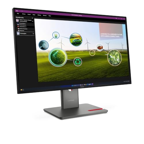 Image of Lenovo ThinkVision P27Q-40 27 inch (68.5cm) QHD IPS 120Hz Monitor | 4ms, 99% sRGB| USB Hub, 1xHDMI 2.1 TMDS, 2X DP 1.4 |Tilt, Swivel, Pivot, Height Adjust Stand | Black | 64A7GAR6IN