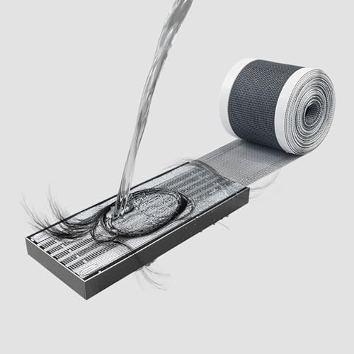 Red de filtro para desagüe de cocina, rollo de 12 x 400 cm con rasqueta para desatascar eficazmente y colador para fregadero doméstico miniatura 5